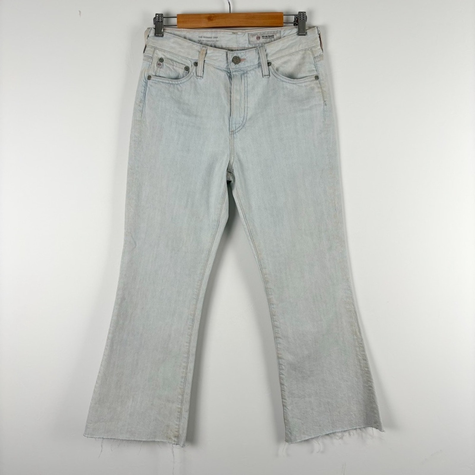 Nwt Ag Adriano Goldschmied Quinne High-Rise Cropped Kick Flare Jeans Size 27